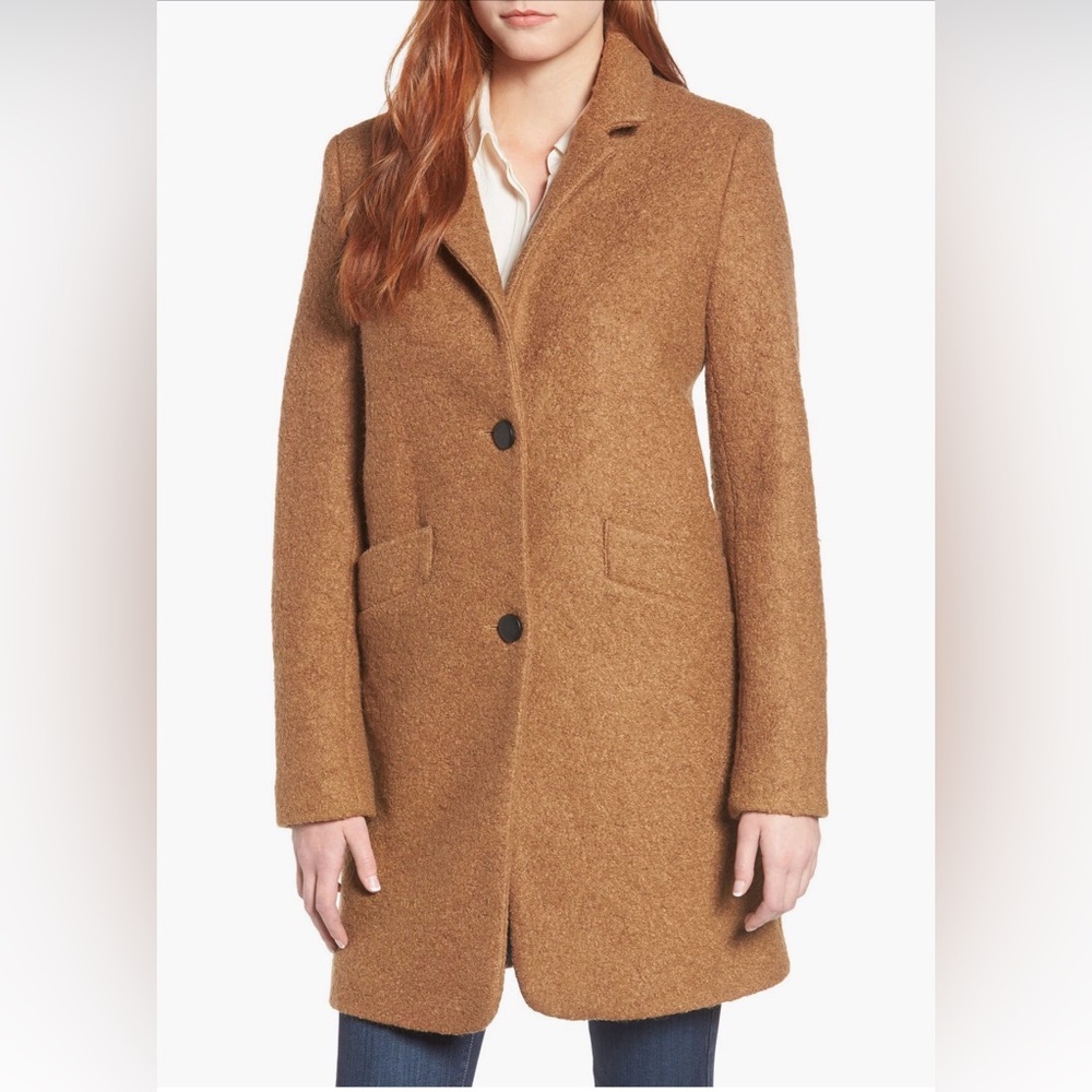 Marc New York Wool Blend Paige Dress Coat  Size 4 Walnut Brown